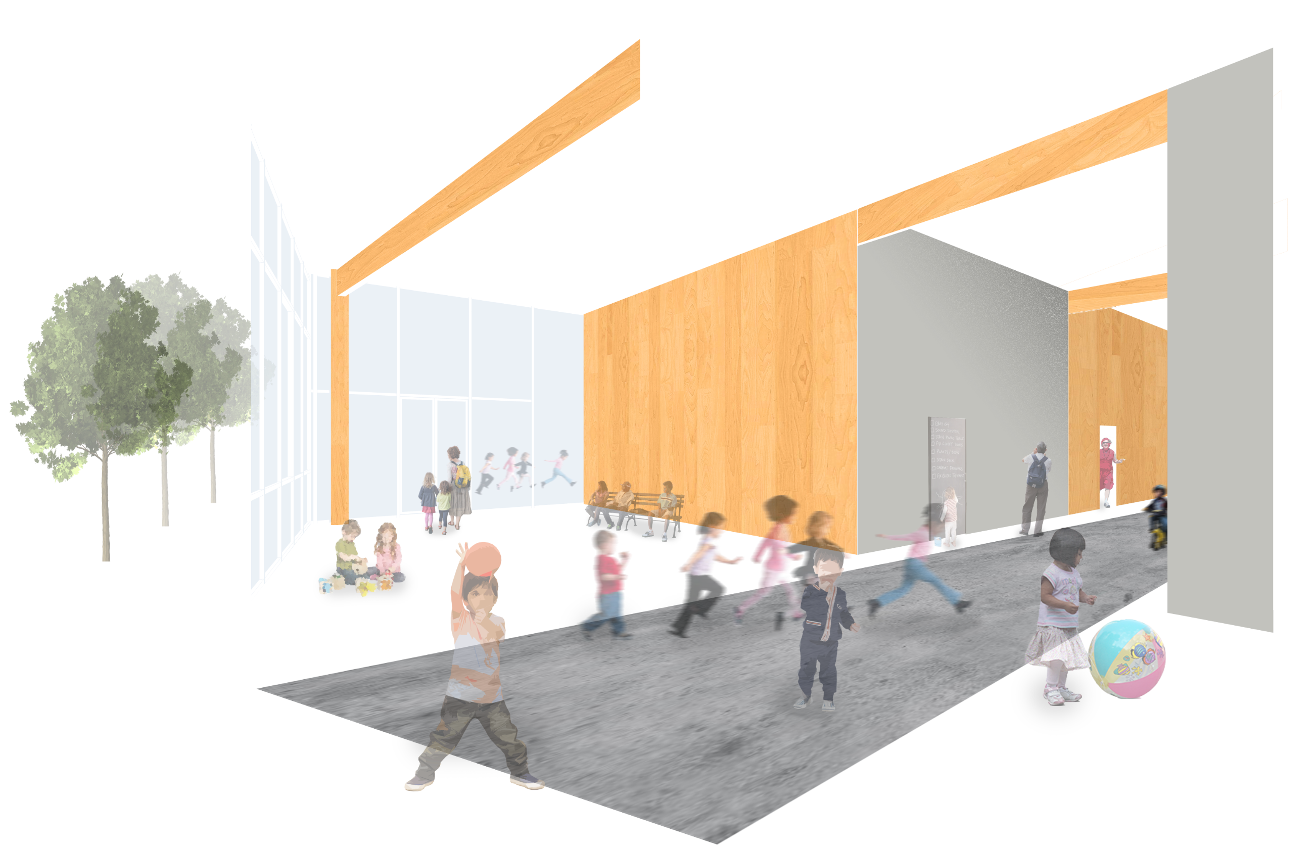 Lower-level commons reading street